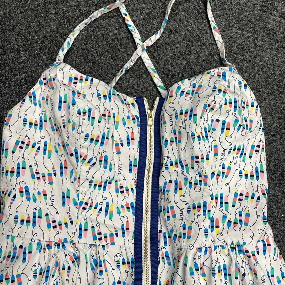 Lilly Pulitzer Alexi Dress in Oh Buoy Nautical Beach Spaghetti Strap Size 2 - Picture 2 of 5